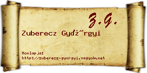Zuberecz Györgyi névjegykártya